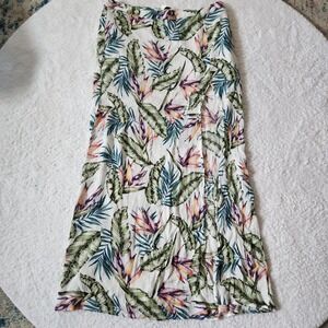 Divided H M Tropical Leaf Print Maxi Skirt Size 12